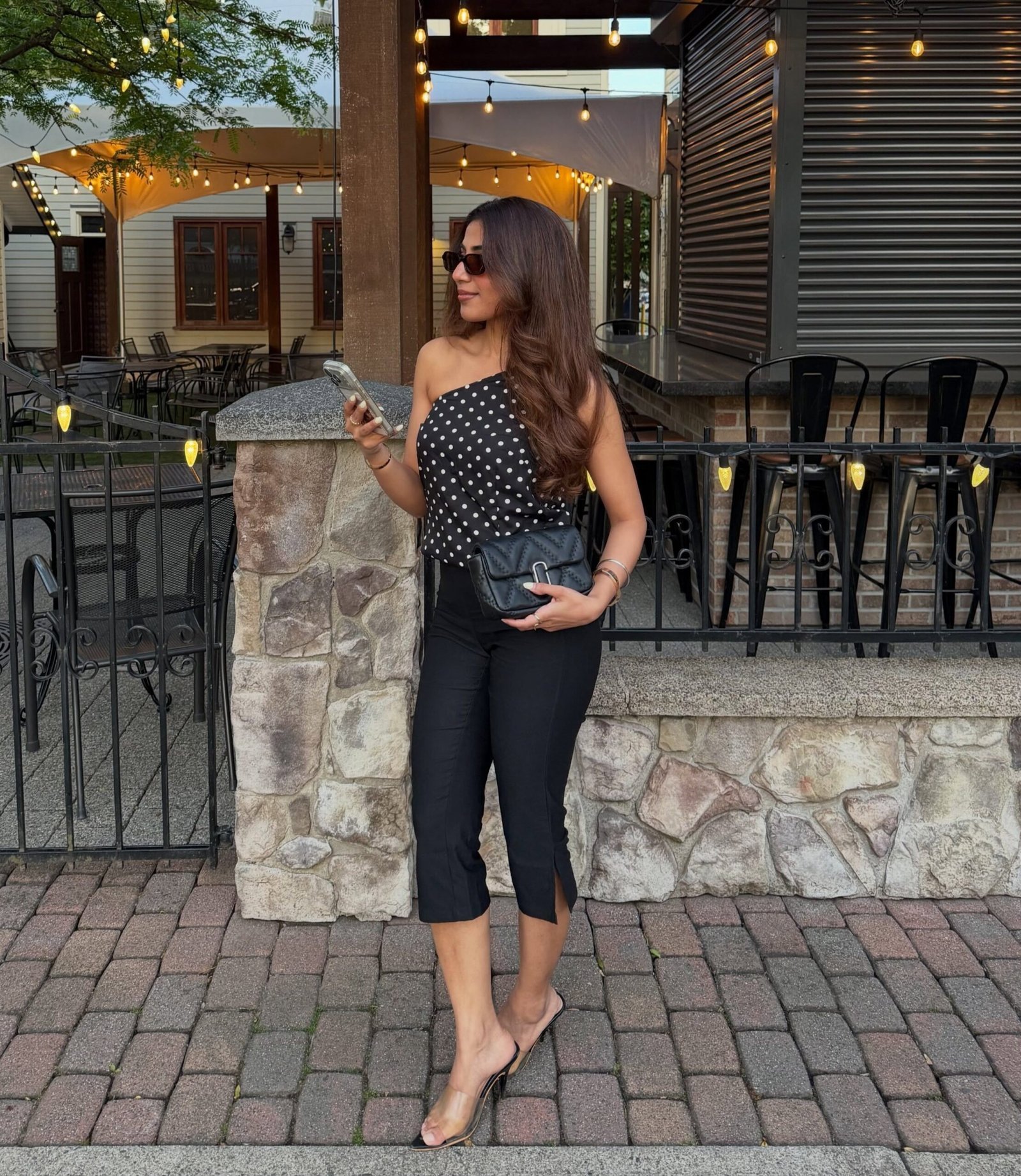 Polka Dot Top Black Capris