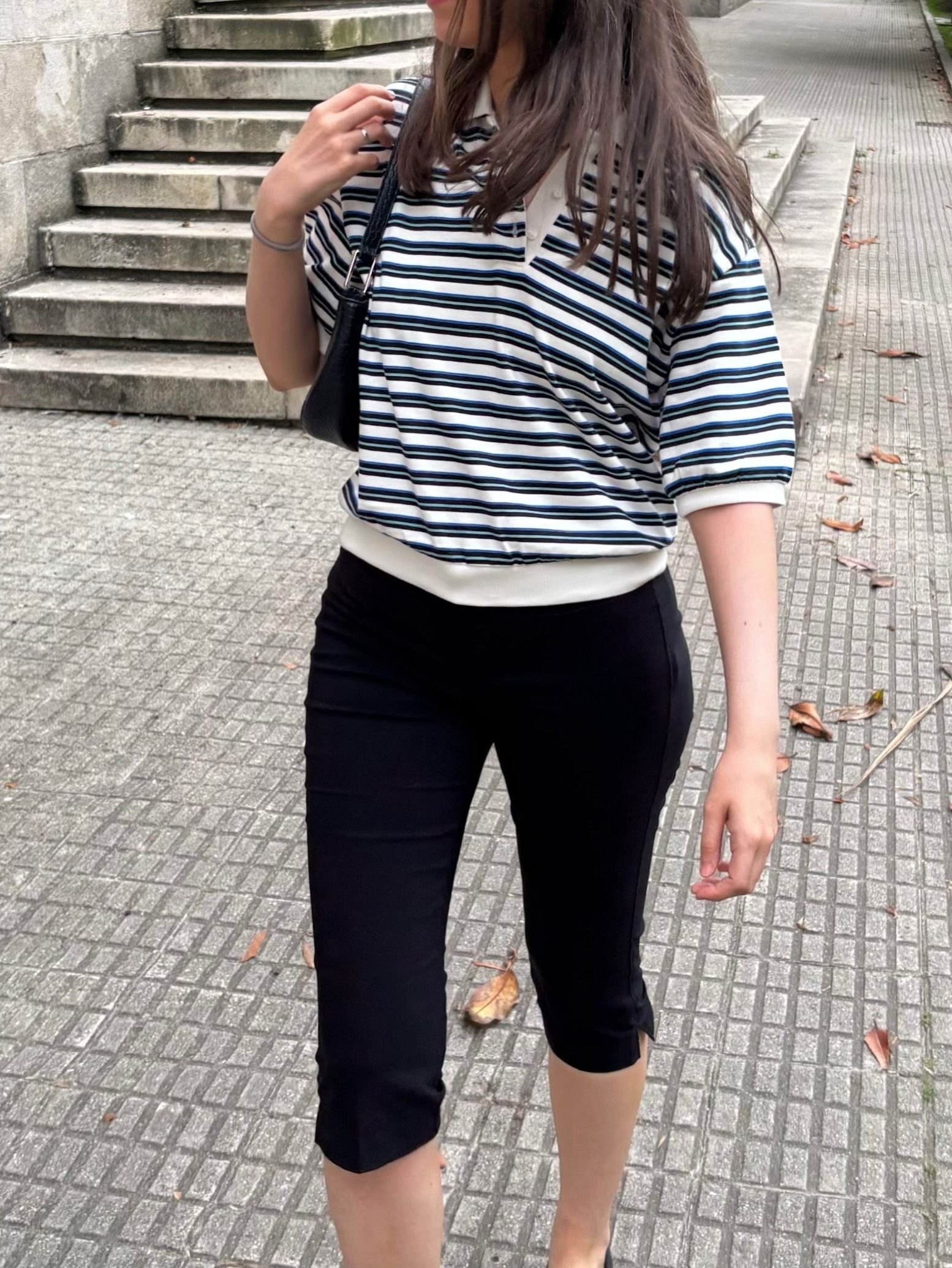 Striped Top Black Capris