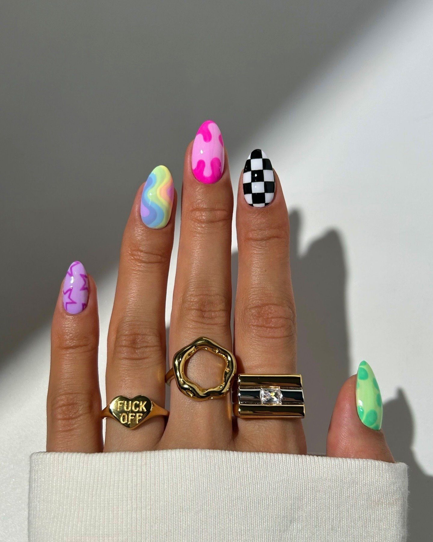 Neon Checkerboard Mixed Patterns